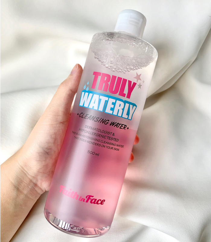 Truly Waterly Cleansing Water ,Faith in Face, Cleansing Water,คลีนซิ่งวอร์เตอร์,ผลิตภัณฑ์ทำความสะอาดเครื่องสำอางค์สูตรน้ำ,ผลิตภัณฑ์ทำความสะอาดเครื่องสำอางค์